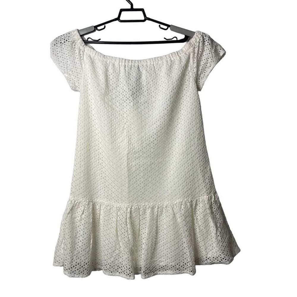 Central Park West Bristol Off Shoulder Eyelet Mini Dress Size Medium New - Picture 12 of 13